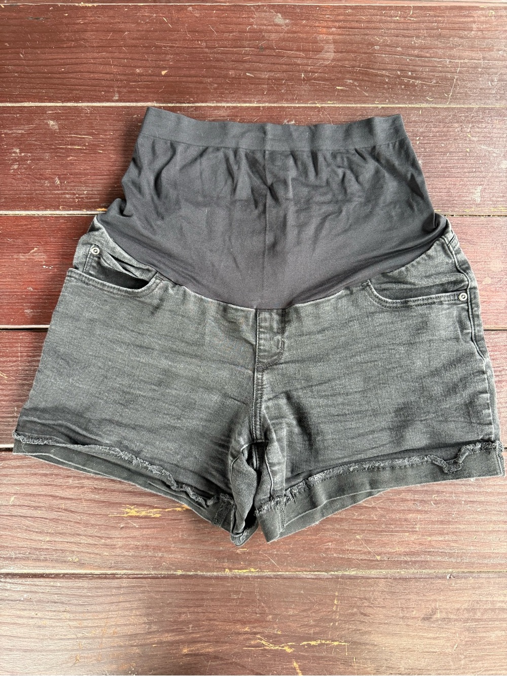 Sonoma Maternity Pregnancy Black Denim Shorts Size 12 Maternity